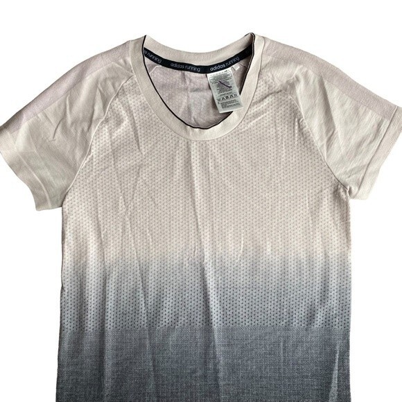 Adidas Running Womens Size S Ombre Athletic Tee Shirt Gray Purple - Picture 2 of 6
